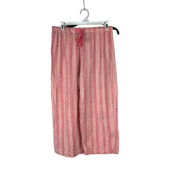 Jockey M Pink Polka Dot Pajama Pants Lightweight Cotton Blend Elastic Waist - Picture 1 of 4